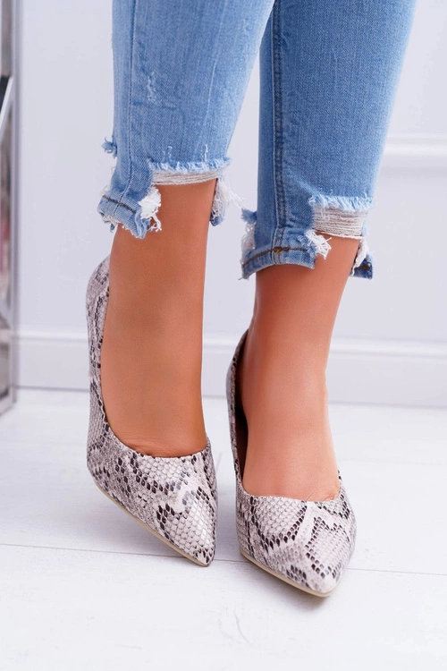 Szpilki Damskie W Szpic Skóra Węża Snake Fantasy