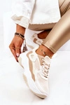 Sportowe Buty Sneakersy Beżowe Retroque