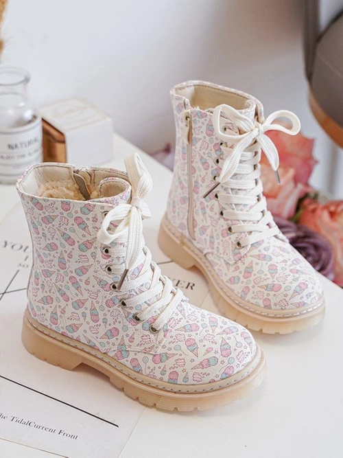 Ocieplane Botki Dziecięce Na Suwak Beżowe Dolida