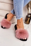 Damskie Klapki z Futerkiem Różowe Belmondo