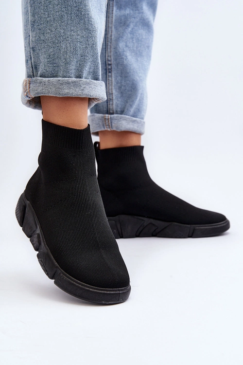 Damskie Buty Sportowe Ze Skarpetą Czarne Zirila