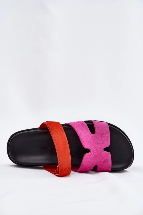 Klapki Damskie Z Rzepem Vinceza 17401 Fuksja