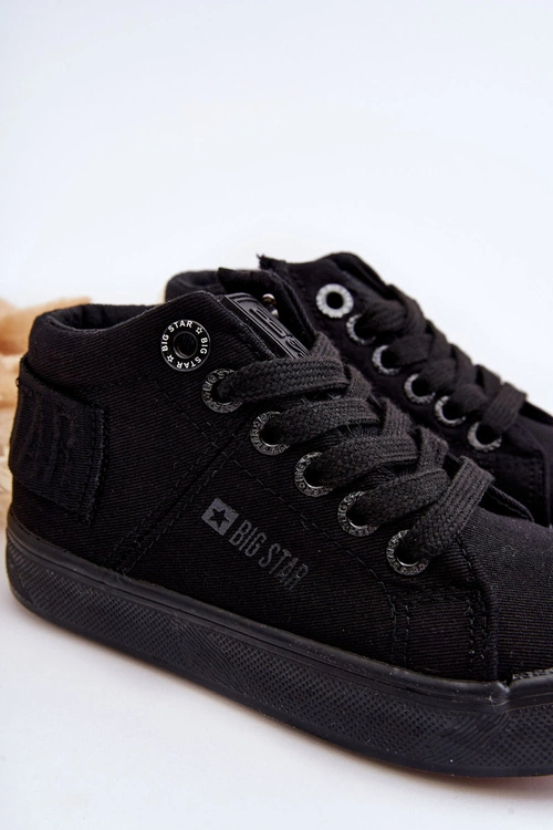 Dziecięce Klasyczne Wysokie Trampki Big Star LL374001 Czarne