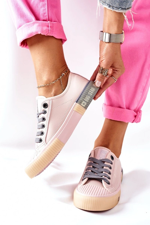 Damskie Skórzane Trampki BIG STAR II274133 Różowe