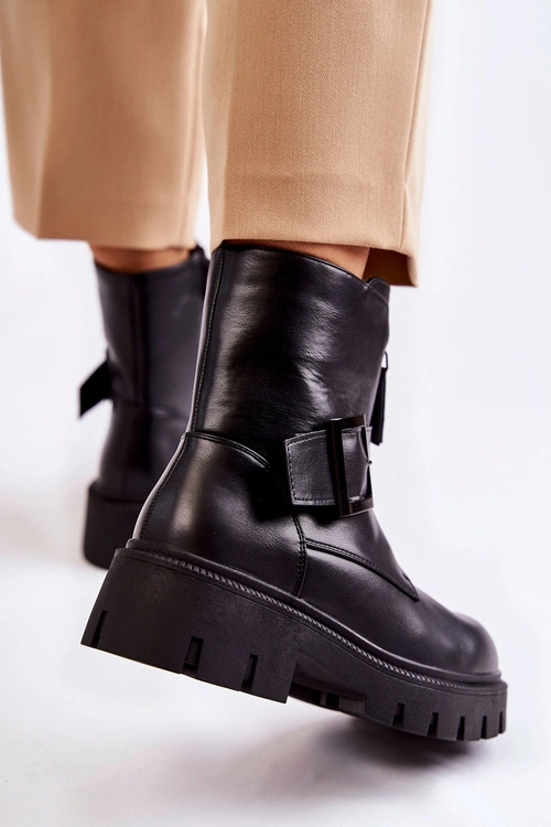 Damskie Botki Ocieplane Na Suwak Czarne Torey