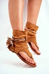 Damskie Sandałki Japonki Z Cholewką Camel SL1011 Madrit