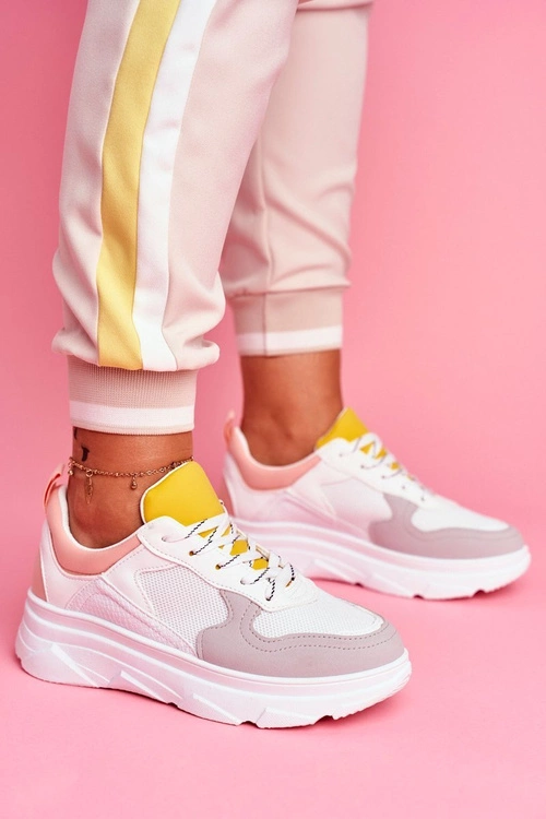 Sportowe Damskie Buty Różowo Białe Fresno