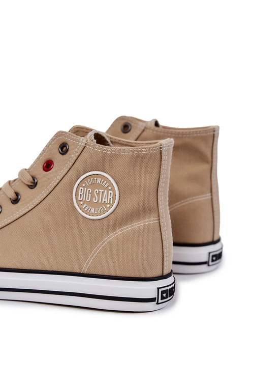 Męskie Wysokie Trampki Big Star JJ174386 Beżowe