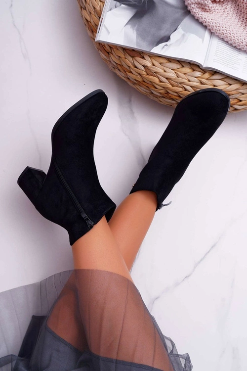 Botki Damskie Na Obcasie Sergio Leone Czarne BT520