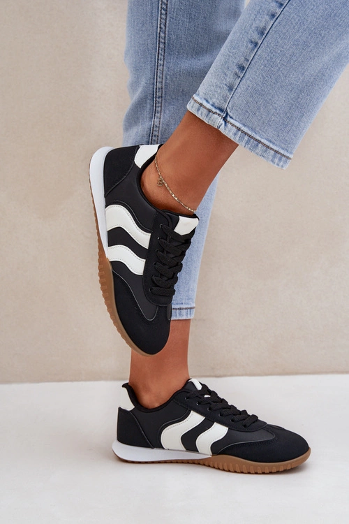 Klasyczne Sneakersy Damskie Z Eko Skóry Czarne Maretina