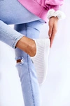 Damskie Buty Sportowe Slip-On Białe Charlien