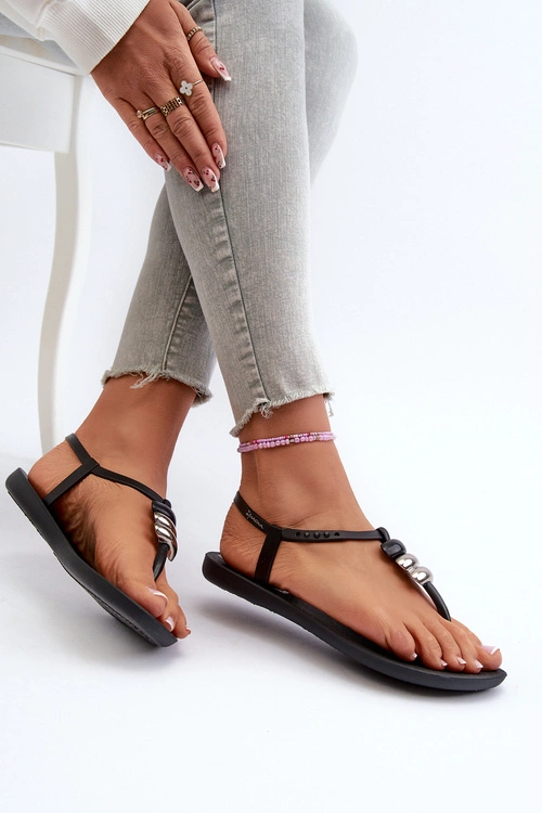 Damskie Płaskie Sandały Japonki 83507 Ipanema Class Blown Up Sandal Fem Czarne
