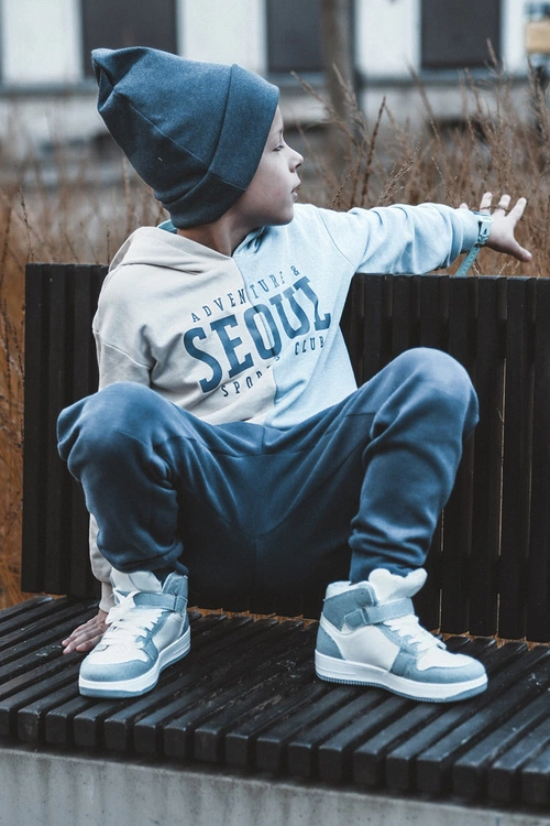 Dziecięce Buty Sportowe Jeansowe Biało-Niebieskie Milara