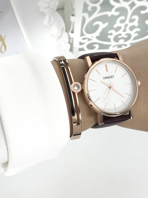 Damski Zegarek Ernest Vega Bordowy