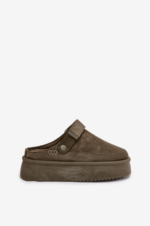 Śniegowce Damskie Na Platformie Z Rzepem Ciemnozielone Jorielle