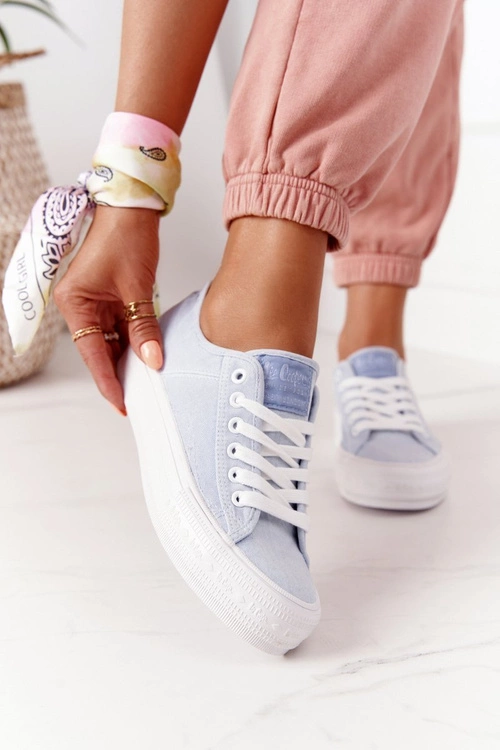 Damskie Tenisówki Na Platformie Lee Cooper LCW-21-31-0123L Niebieskie