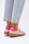 Zamszowe Buty Sportowe Sneakersy Damskie D.Franklin DFSH387005 Brudny Róż
