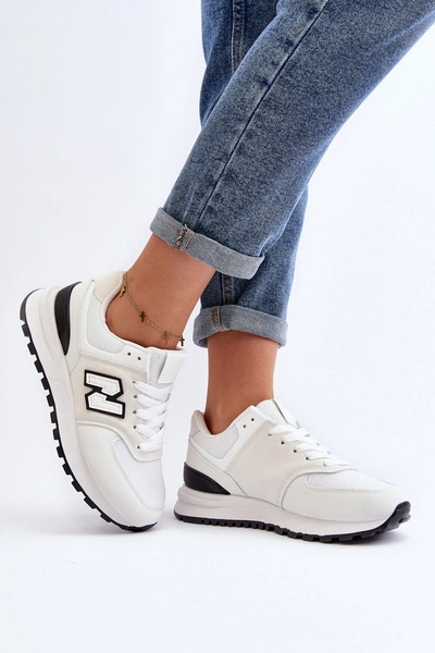 Buty Sportowe Sneakersy Damskie Białe Alettesa
