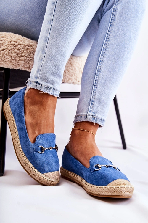 Klasyczne Wsuwane Damskie Espadryle Niebieskie Oresa