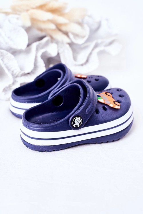 Dziecięce Piankowe Klapki Kroksy Granatowe Lazy Day