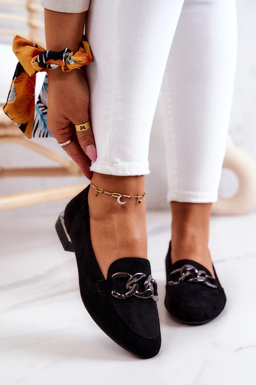 Zamszowe Mokasyny Sergio Leone MK739 Czarne