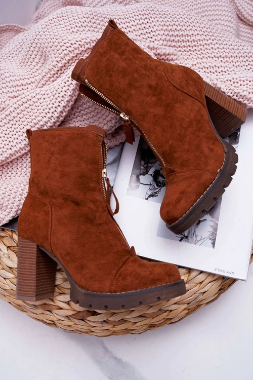 Botki Damskie Na Słupku Camel Frann