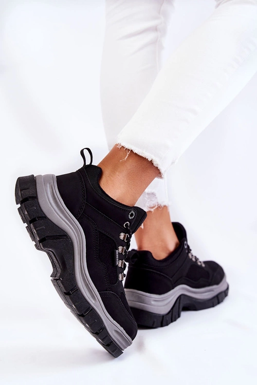 Damskie Buty Trekkingowe Trapery Memory Foam Big Star KK274364 Czarne