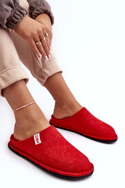 Klasyczne Damskie Papcie Big Star KK276012 Czerwone
