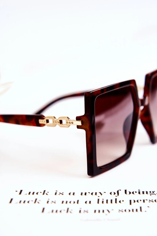 Duże Okulary Przeciwsłoneczne Kwadratowe Marmurkowe V130043 Brązowe