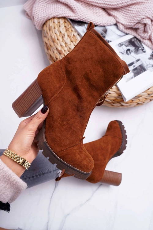 Botki Damskie Na Słupku Camel Frann