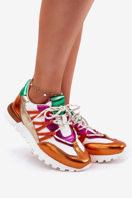 Skórzane Półbuty Sneakersy Damskie Artiker 56C1737 Multikolor