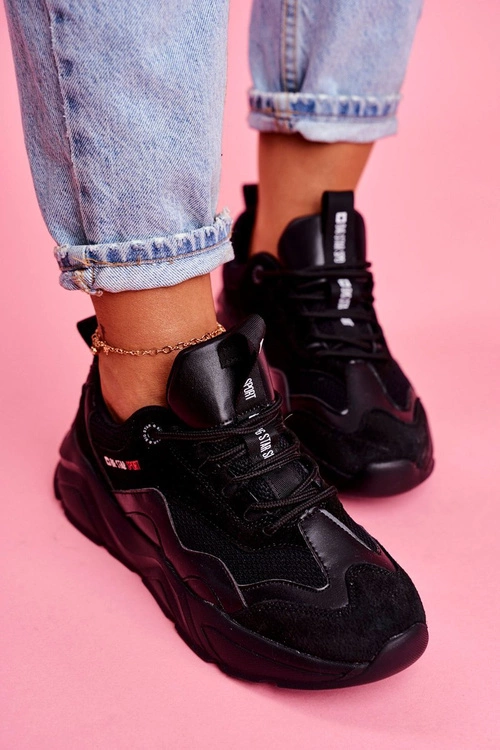 Damskie Sportowe Obuwie Sneakersy Big Star Czarne FF274959