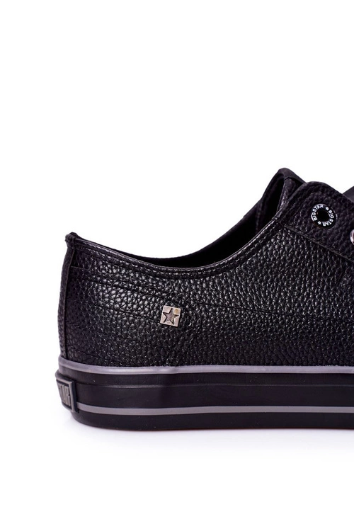 Męskie Skórzane Trampki Big Star II174002 Czarne