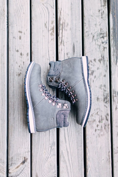 Męskie Botki Trapery Big Star Szare EE174405