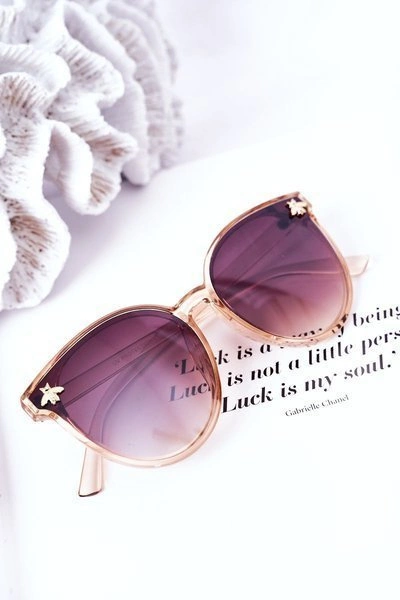 Okulary Przeciwsłoneczne Z Muchą Beżowe Ombre