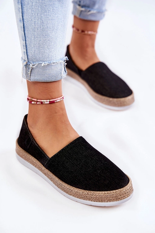 Damskie Tenisówki Slip On Big Star KK276008 Czarne