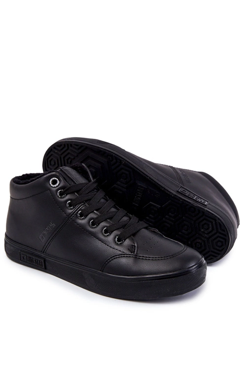 Męskie Klasyczne Skórzane Trampki Big Star KK174348 Czarne