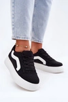 Sneakersy Damskie Na Platformie Czarne Tellnira