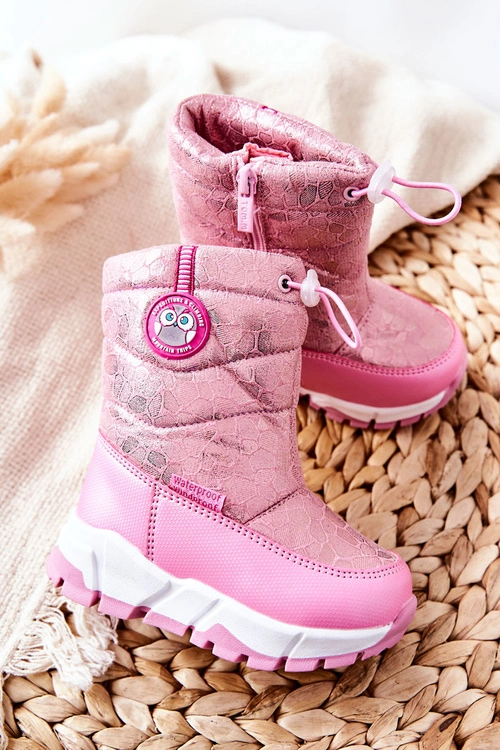 Dziecięce Ocieplane Śniegowce Na Suwak Różowe Layoth
