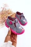 Buty Papcie Befado Kotki 110P480 Szaro-Różowe