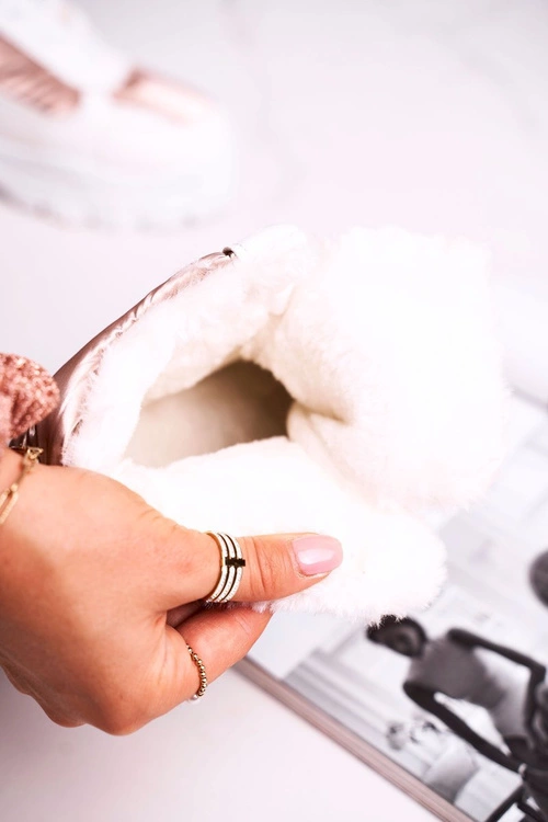 Damskie Sportowe Śniegowce Z Futerkiem Białe Euphoria