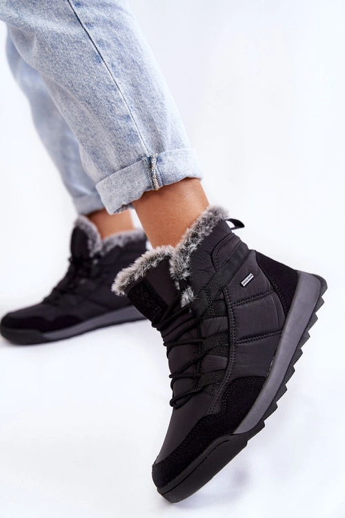 Damskie Ocieplane Śniegowce Cross Jeans KK2R4016C Czarne