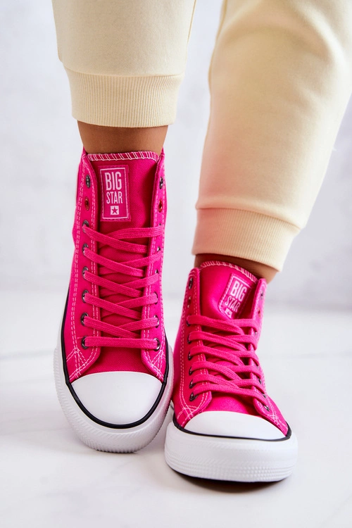 Damskie Wysokie Trampki Big Star JJ274210 Fuksja