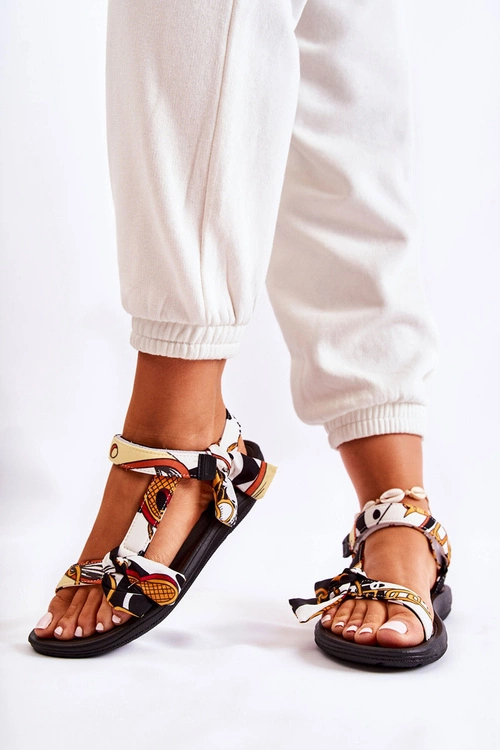 Damskie Sandały Na Rzepy Czarne Caprisa