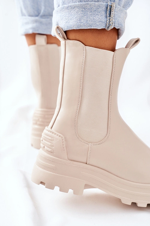 Ocieplane Botki Sztyblety Beżowe Time Off