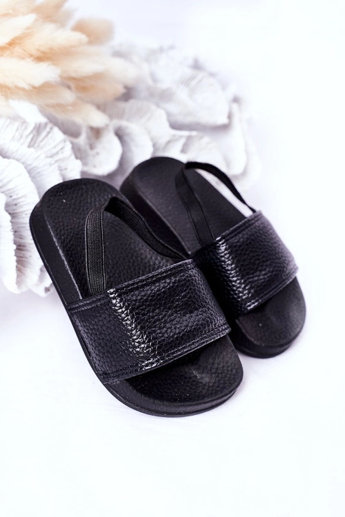 Dziecięce Gumowe Klapki Czarne Swimmer