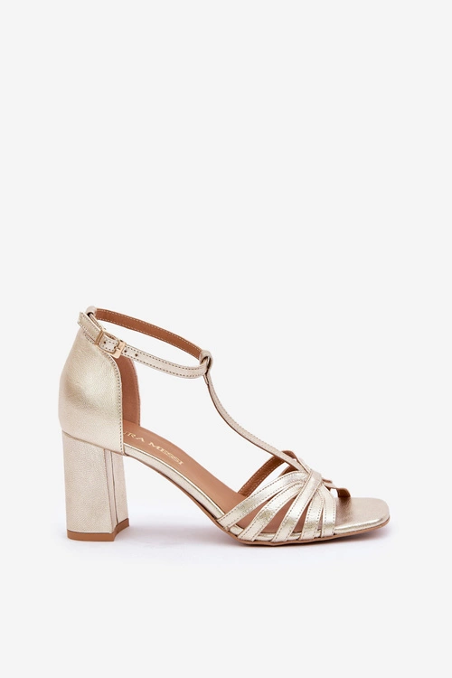 Sandały Z Naturalnej Skóry Na Słupku Laura Messi 2766