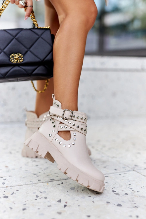 Workery Z Dżetami Na Platformie Beżowe Vernelle