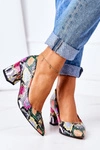 Skórzane Czółenka Z Wężowym Wzorem Lewski Shoes 2801 Kolorowe