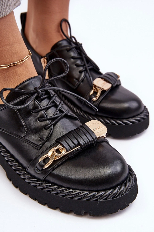 Damskie Skórzane Półbuty D&A MR870-80 Czarne